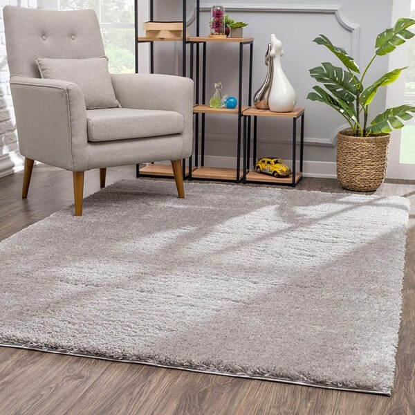 Palacedesigns 4 x 6 ft. Ivory Modern Solid Shag Area Rug - Ivory x 6' PA3097252 - main